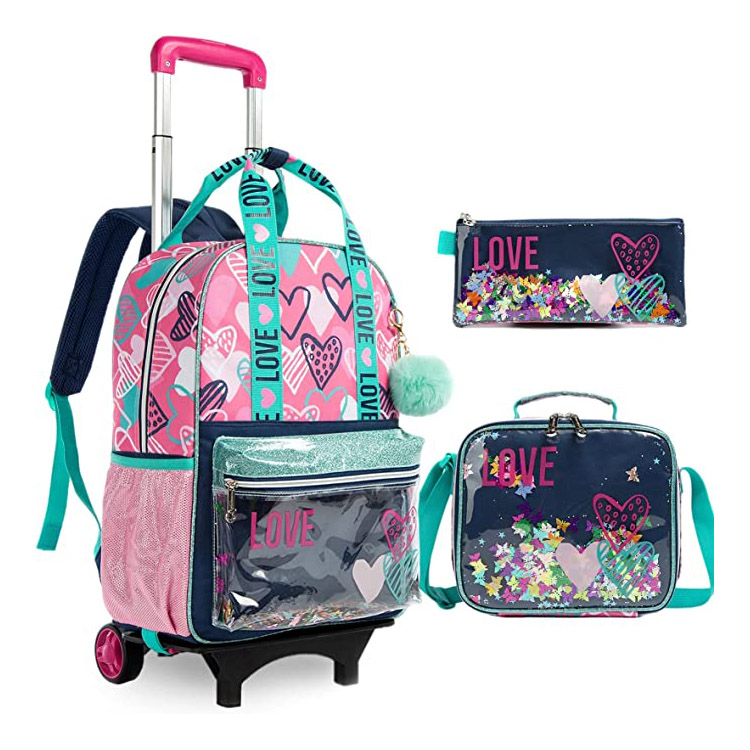 3 an 1 Trolley Bag Set fir Meedercher