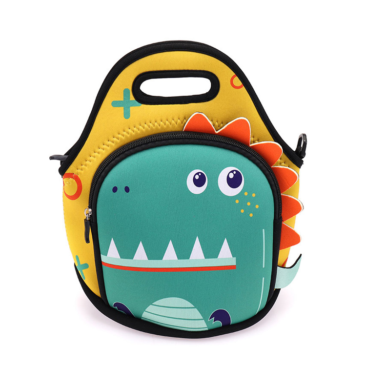 Klappbar Krokodil Neopren Kanner Lunch Bag fir Preschooler