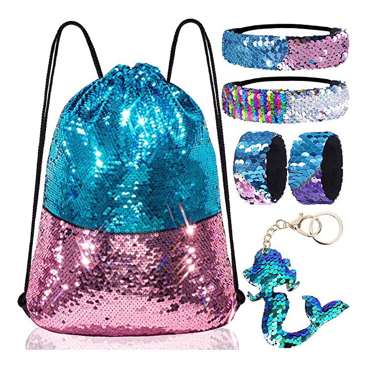 Reversibel Sequin Drawstring Bag